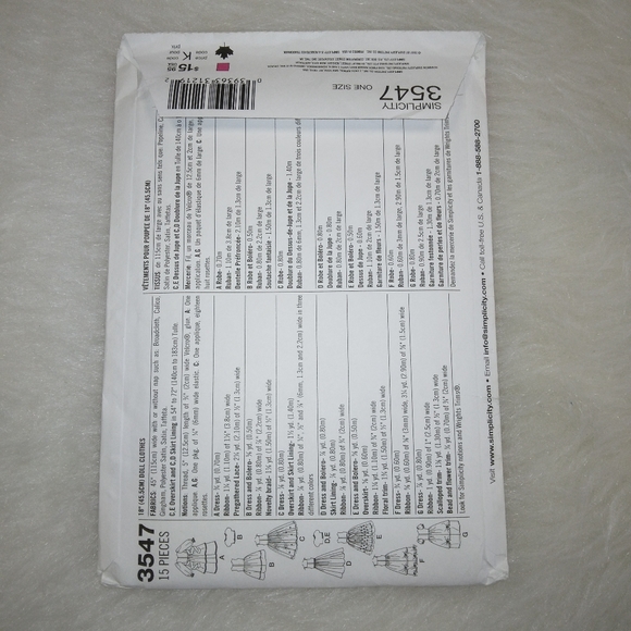 Simplicity 3547 Gowns & Dresses for American Girl Doll and 18" doll - Picture 5 of 5